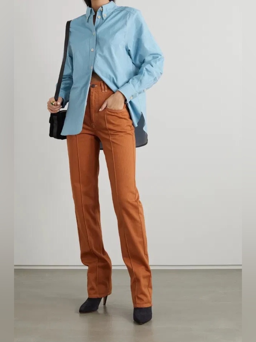 New! Isabel Marant Pantalon Lirokae Terracotta Straight Pants Quiet Luxury🧡 S - Picture 5 of 11